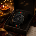 ⌚ Premium Square Dial Watch – Luxury Look Under |  Striped Strap & Metal Case