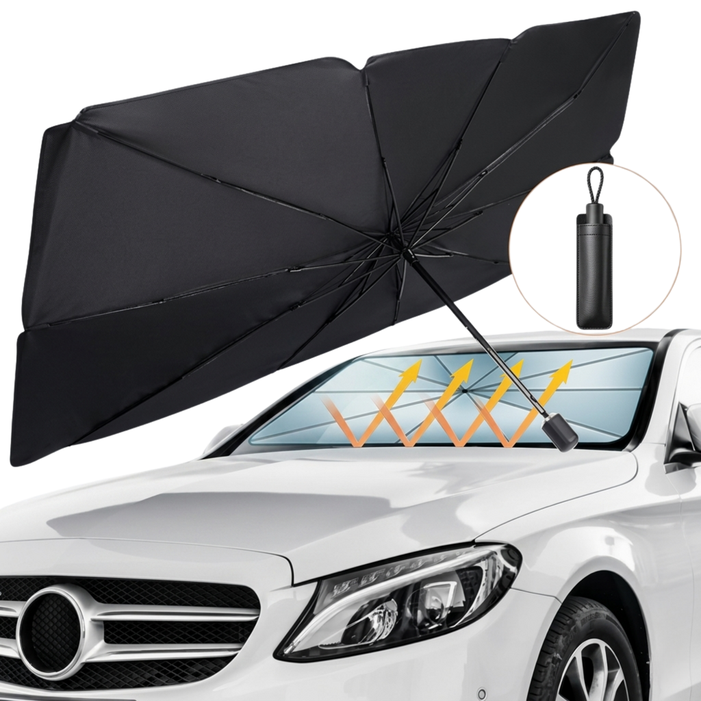Windshield Umbrella Sun Shade for Car – Foldable UV Protection Heat Blocker | Keep Your Car Cool in Summer