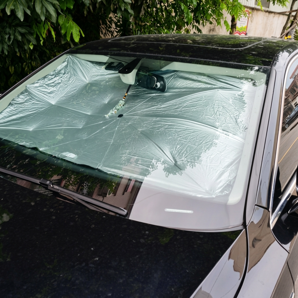 Windshield Umbrella Sun Shade for Car – Foldable UV Protection Heat Blocker | Keep Your Car Cool in Summer
