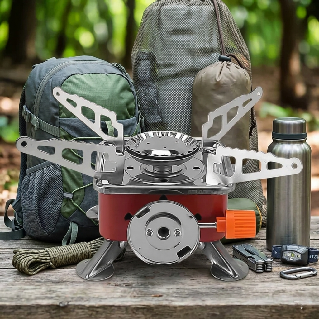 Portable Mini Camping Gas Stove – Foldable Outdoor Cooking Burner for Travel, “Travel Light. Cook Anywhere.”