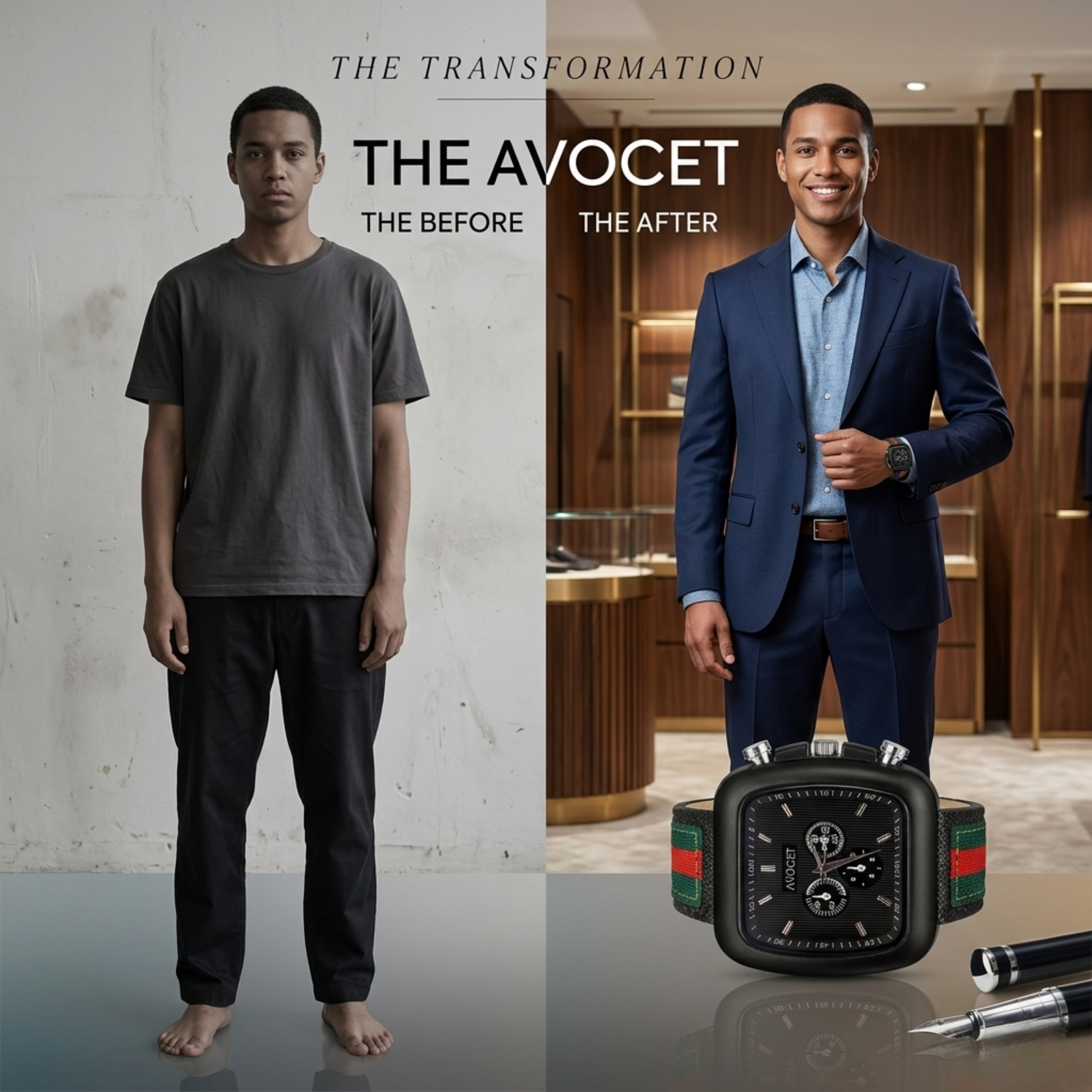 ⌚ Premium Square Dial Watch – Luxury Look Under |  Striped Strap & Metal Case