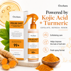 Exfoliating Kojic Acid Turmeric Spray 400ml Pack of 2 | Face & Body Glow Care Spray for Dull-Looking Elbows, Knees & Underarms