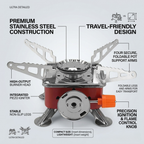 Portable Mini Camping Gas Stove – Foldable Outdoor Cooking Burner for Travel, “Travel Light. Cook Anywhere.”